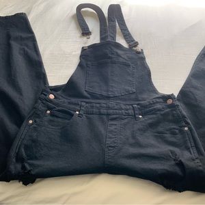 DrDenim Black Distressed Overalls Black 33/32 Unisex Slim Fit